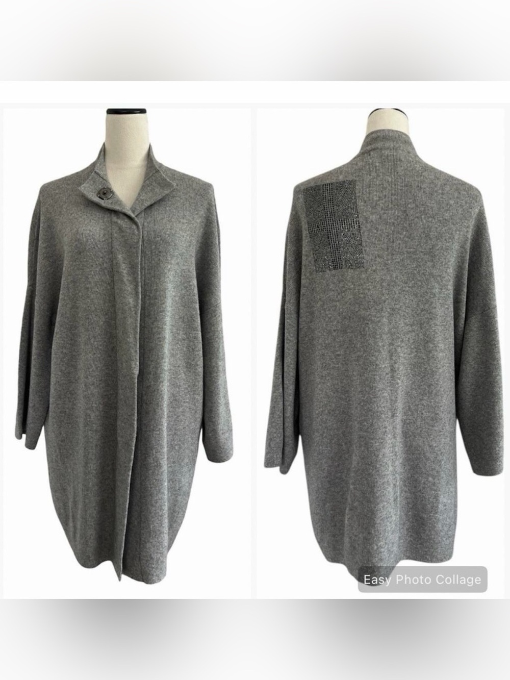 Thomas Wylde Luxury Wool Cashmere Cardigan Coatigan Crystal Union Jack Small